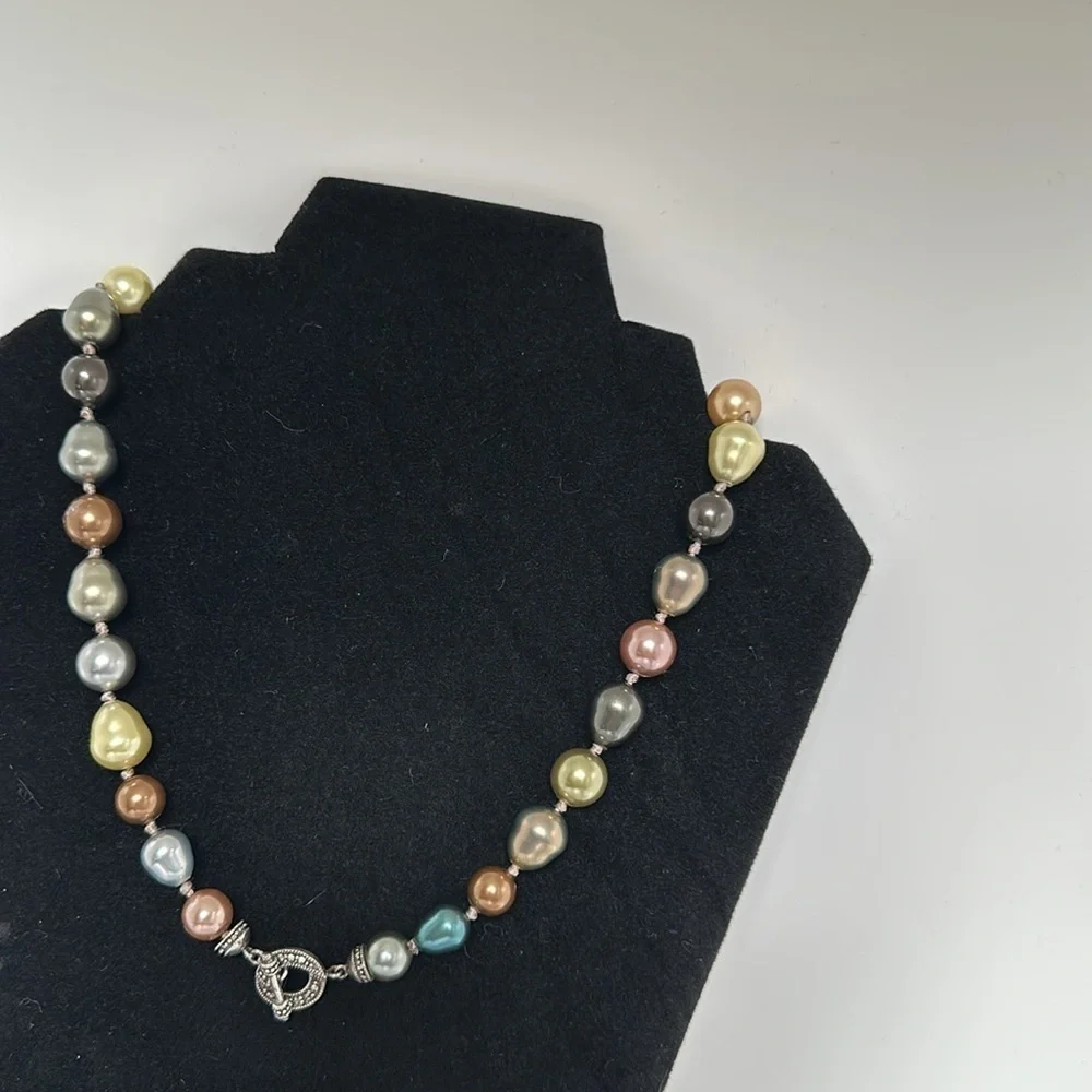 Elegant 925 Silver Real Exquisite Pearls Necklace